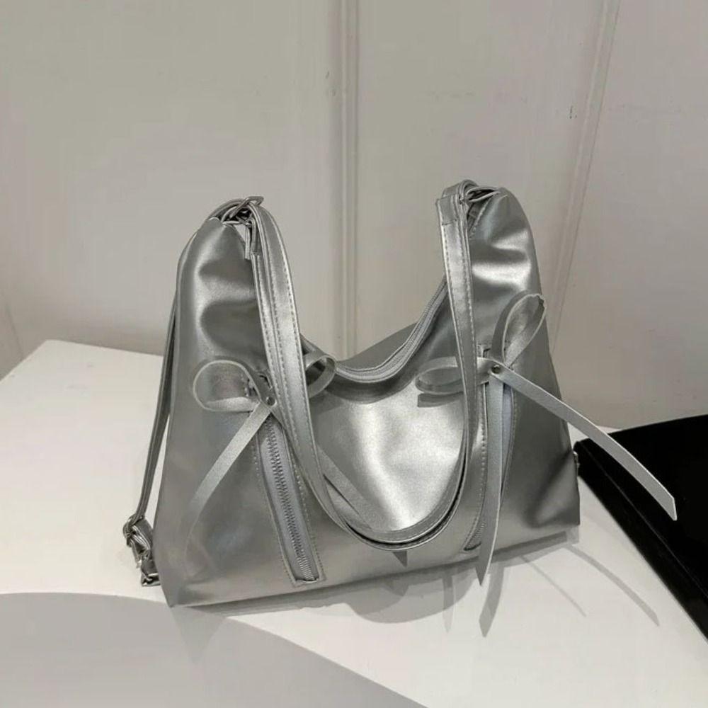 Korean Bow Tote Bag Versatile Women's Handbags Trendy Bows Armpit Bag Underarm Bag