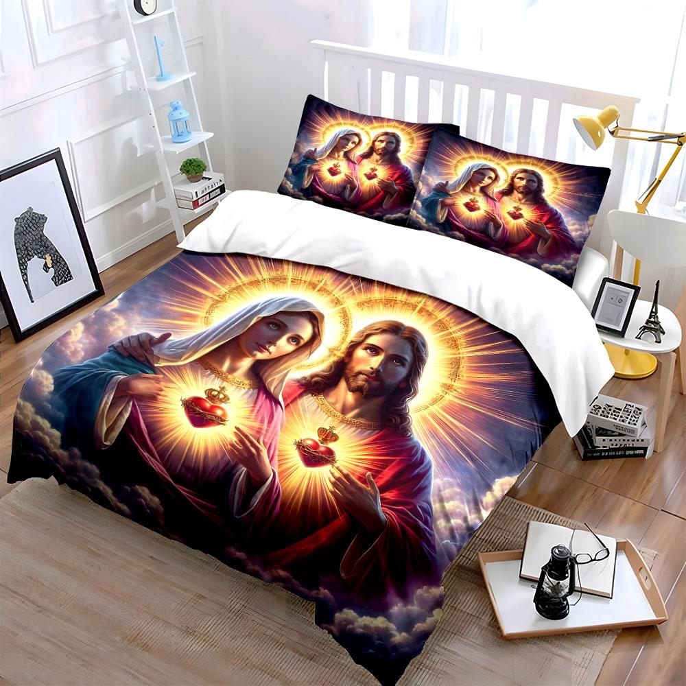Sacred hearts with halos. Bedding sets Duvet cover sets Duvet covers Pillowcases(1 * Duvet Cover 2 * Pillowcases without duvet insert)