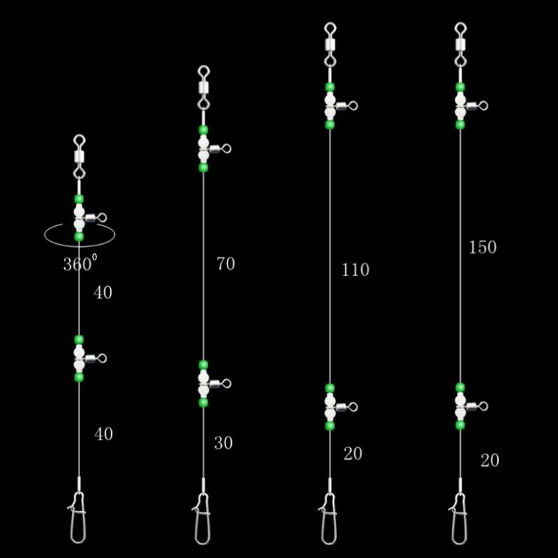 1 Group Fishing Tackle Line Swivels Night Luminous Beads Pins Rolling Connector