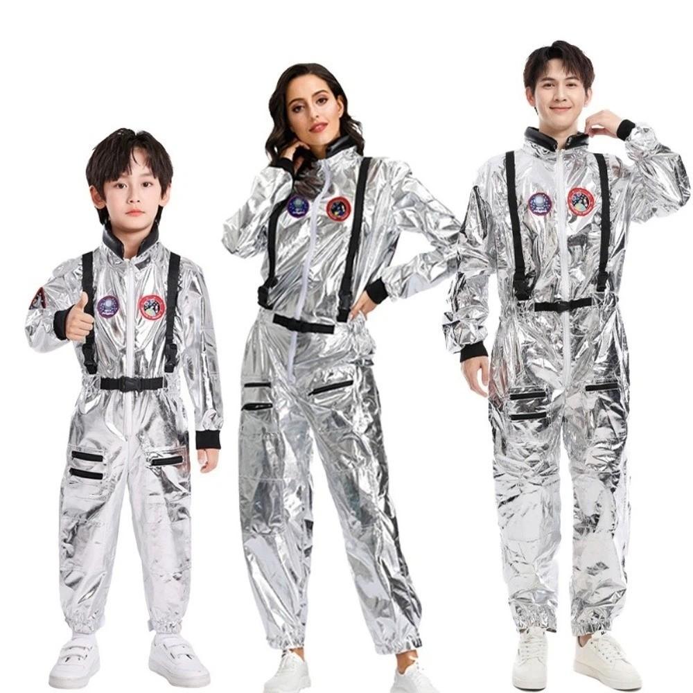 Jumpsuit Style Spacesuit Silver Cosplay Costume Couple Costume Space Suit Stage Performance
