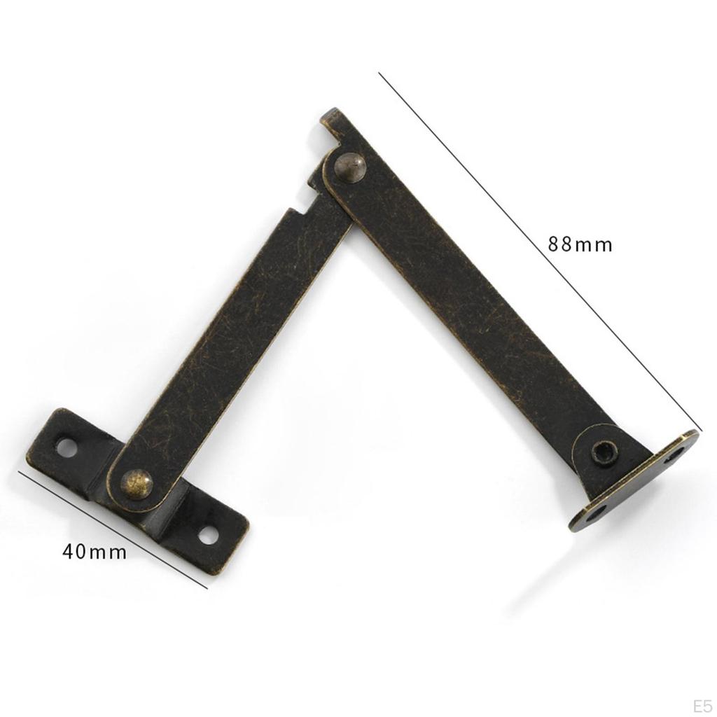 1 Pair Lid Support Hinges for Wooden Box Metal Heavy Duty Furniture Hardware Folding Stay Hinge
