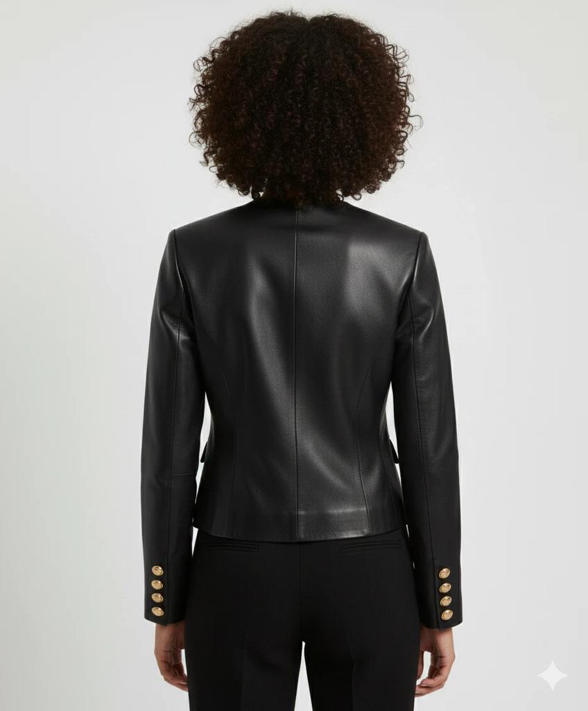 Мотоциклетная Вечеринка Женская Черная Ручной Работы Кожаная Повседневная Настоящая Носимая Куртка Мягкая