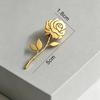 Polished Finish Rose Flower Brooch Metal Suit Coat Badge Luxury Lapel Pins  Women Men