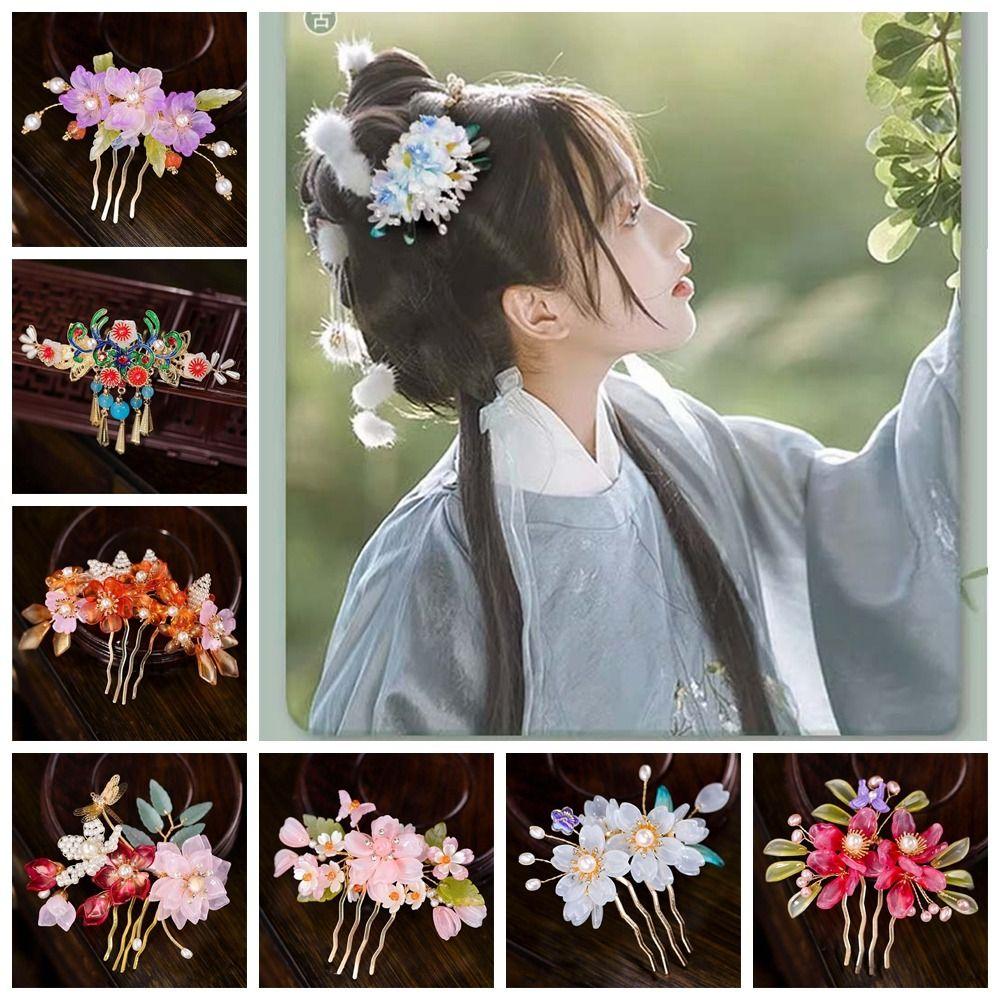 Расческа для волос Hanfu шпилька жемчуг китайский стиль палочка для волос классическая для девочки