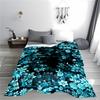 Blue Floral Pattern blanket, Soft Floor blanket, Modern   blanket, suitable for use in the bedroom, living room, on the sofa