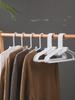 Japanese-Style White Plastic Non-Slip Clothes Hanger with No-Pull Collar Hook for Adult Clothing