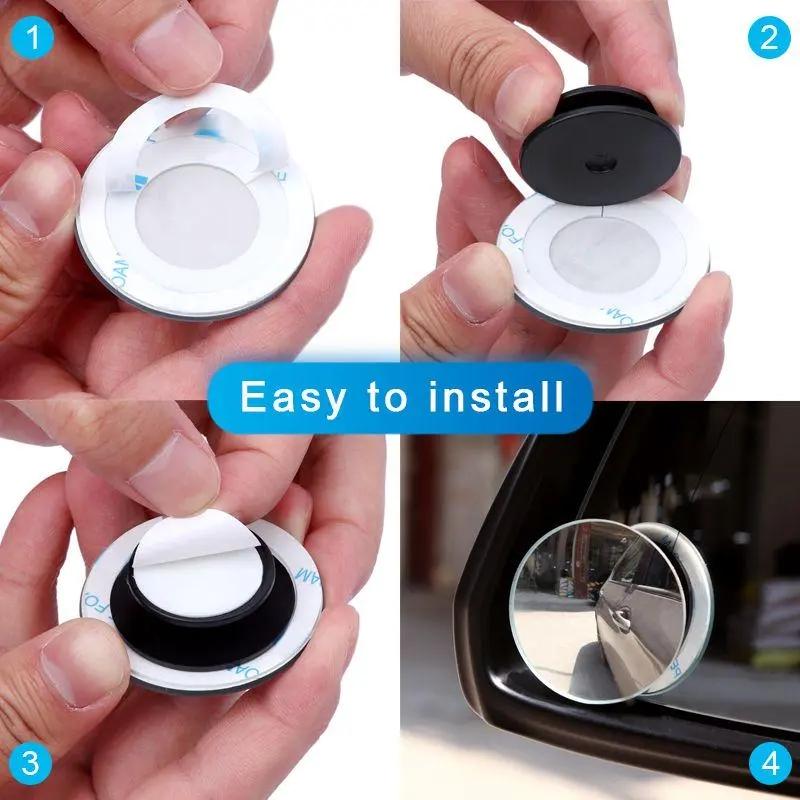 2Pcs Car Rearview 360 Degree Adjustable Wide Angle Small Circular Mirror For Lexus FSPORT LBX NX RX 350h 450h ES UX 300e GS GXBD8