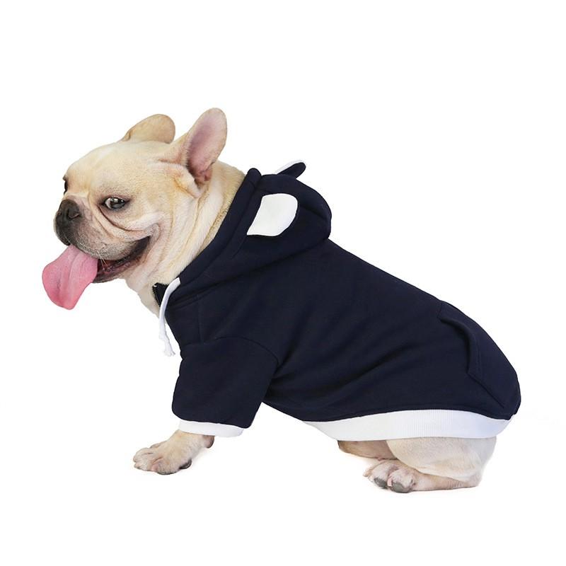 Pet Hoodie Dogs Winter Warm Fleece Cotton Sweater French Bulldog Small Bear Design