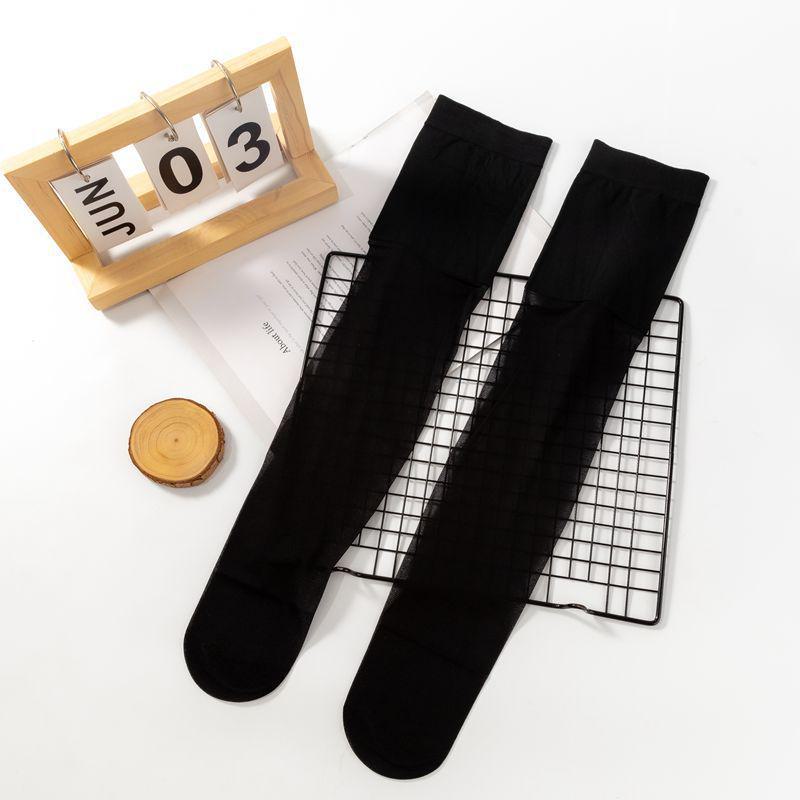 Женские нескользящие шелковые чулки выше колена для холодных ног