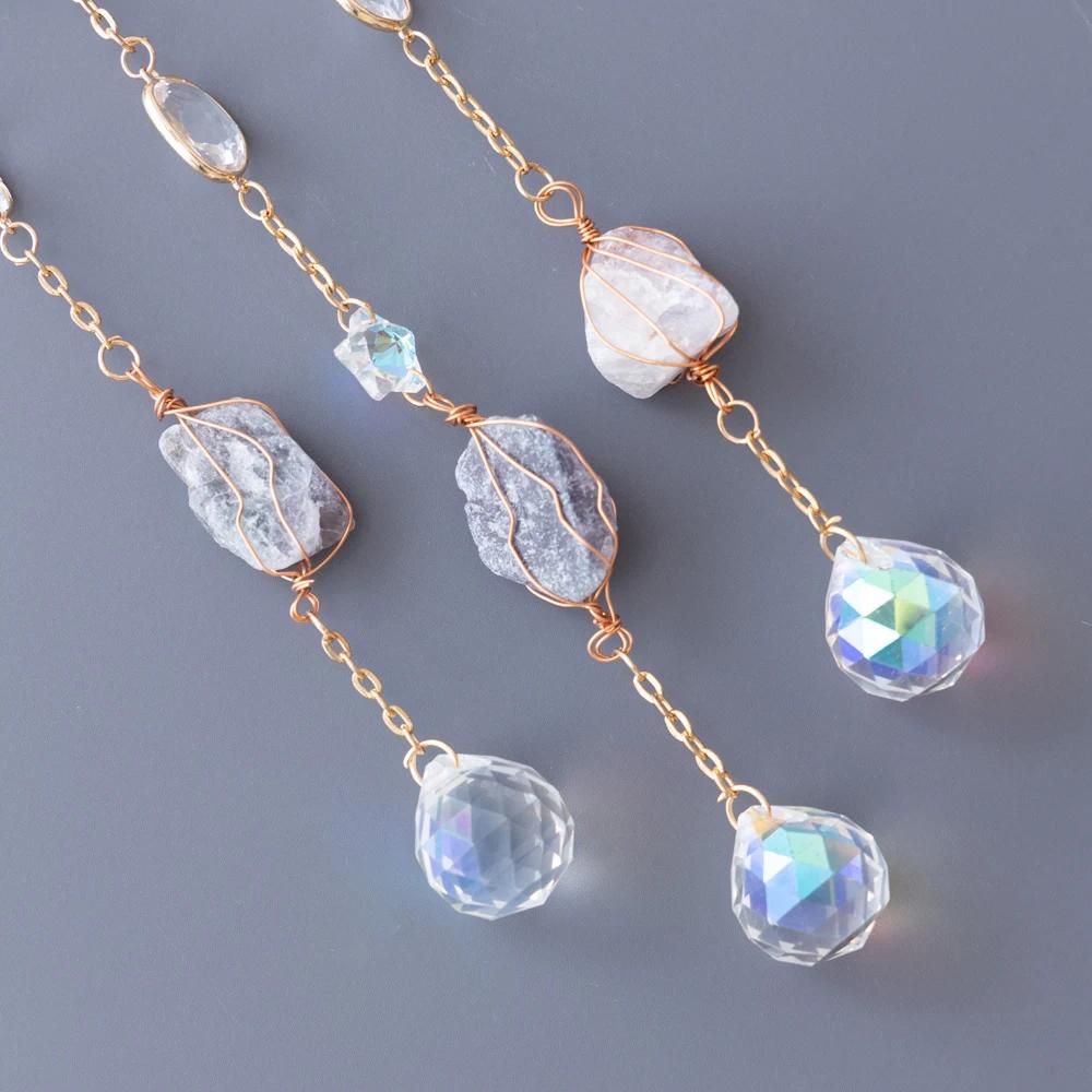 Suncatcher Crystal Dream Catchers Rainbow Catcher Crystal Stone Prism Star Moon Sun  Indoor Window Car Hangings Garden Decor