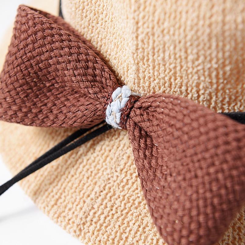 Women Sun Hats Woven Fisherman Hat Female Summer Travel Sunshade Sun Hat Breathable Bow Travel Beach