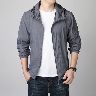 Мужская весенняя легкая куртка с капюшоном, куртка больших размеров, дышащая повседневная куртка