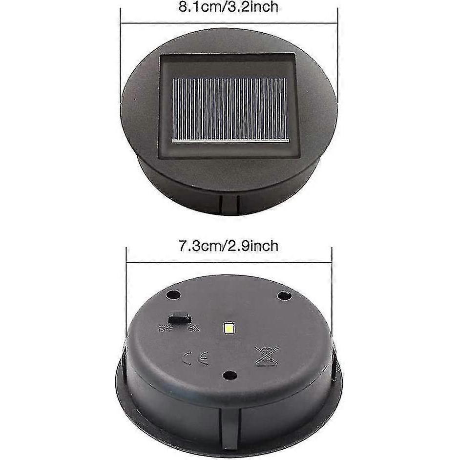 4 Pieces Replacement Solar Lights With Led Bulbs, Solar Top Lights Replacement, Led Solar Panel Lantern Cover