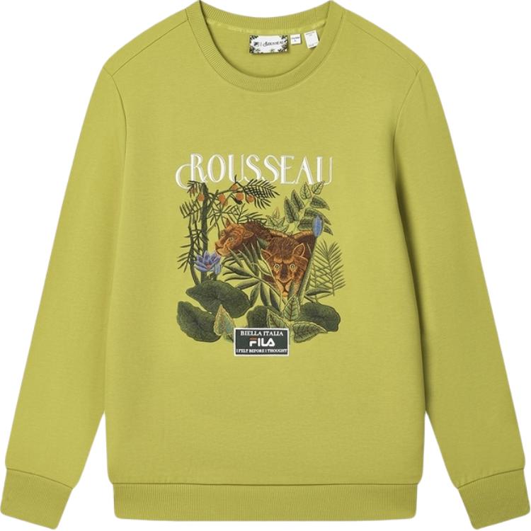 FILA x LUSUO Sweatshirt Men's Emerald Yellow Green F11M448212F-LG