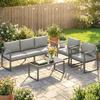 4 Piece Outdoor Garden Furniture Set Patio Furniture With 3 Seater Sofa Armchairs And Coffee Table