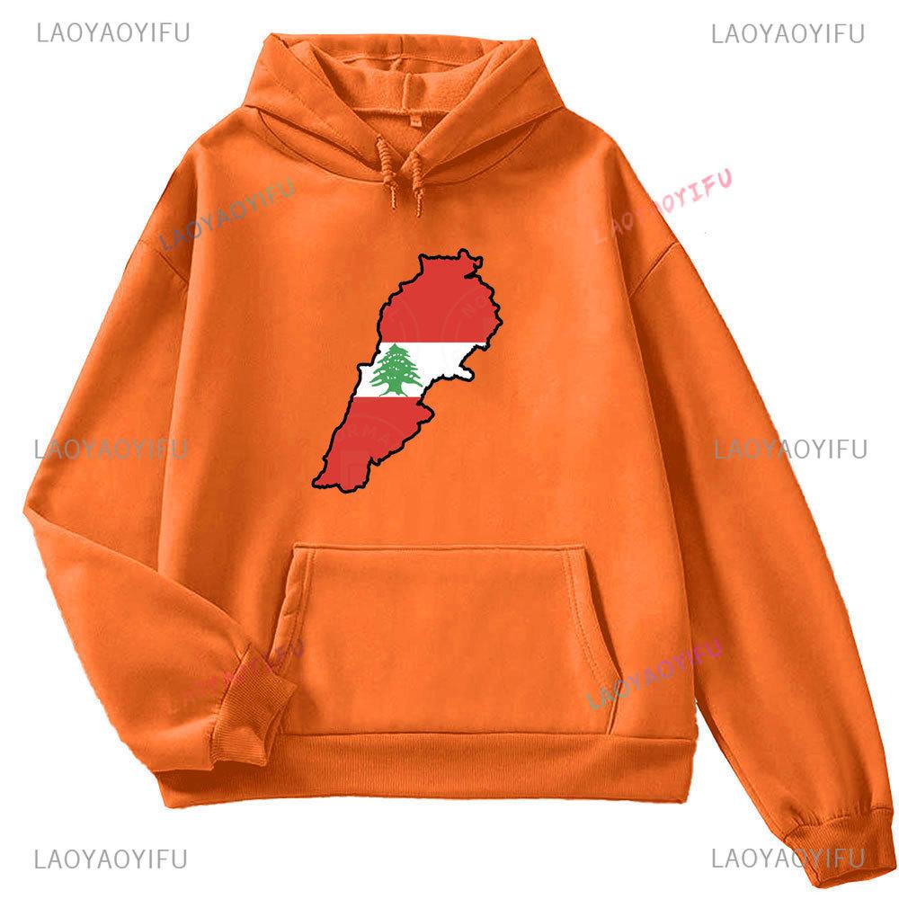 Это Не Моя ДНК Флаг Ливана Карта Мужская Толстовка с Длинным Рукавом Осень/Зима 2024 Графический Принт Карты Ливана Осенняя Толстовка