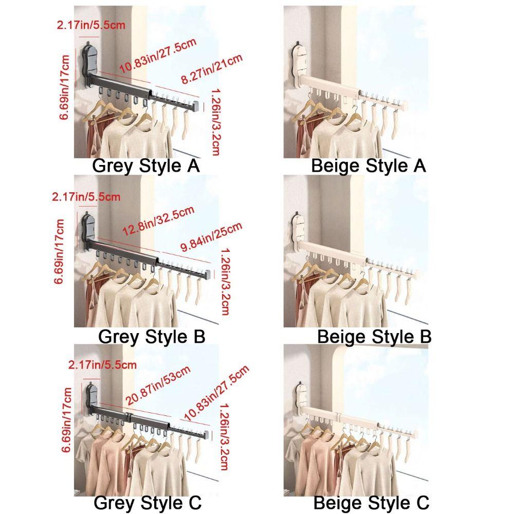 Wall Mounted Folding Clothes Rack Large Capacity Laundry Hanger Lingerie