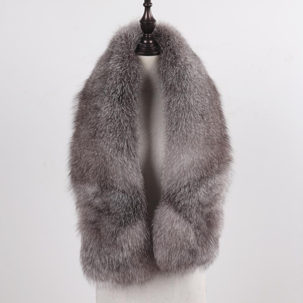 New Winter Lady Natural Luxury Real Fox Fur Scarf Shawl Full Pelt Warm Soft Genuine Fox Fur Scarves Women Real Fur Muffler