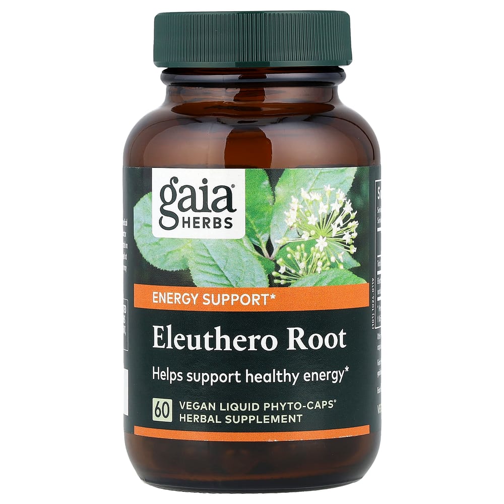 Gaia Herbs Siberian Ginseng Root Vegetarian Liquid Phyto Capsules, 60 Count