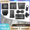 Ящик для хранения аксессуаров Juniper для Tesla Model Y, лотки в центральной консоли для Tesla Model Y Juniper 2025-2026, крышка для веб-камеры