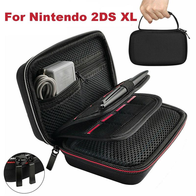 Для Nintend 3Ds Ll/Xl Большой Жесткий Чехол для Переноски Дорожный Чехол Сумка Карман с Держателем для Картриджей для Игр Подходит для Сетевого Зарядного Устройства