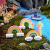 4pcs/set Star Rainbow Cloud Mini Colorful Fairy Garden Terrarium Figurine Decor Set