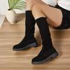 Женские длинные сапоги осень-зима 2024 новые высокие сапоги женские эластичные модные рыцарские сапоги на открытом воздухе удобная обувь для ходьбы для женщин