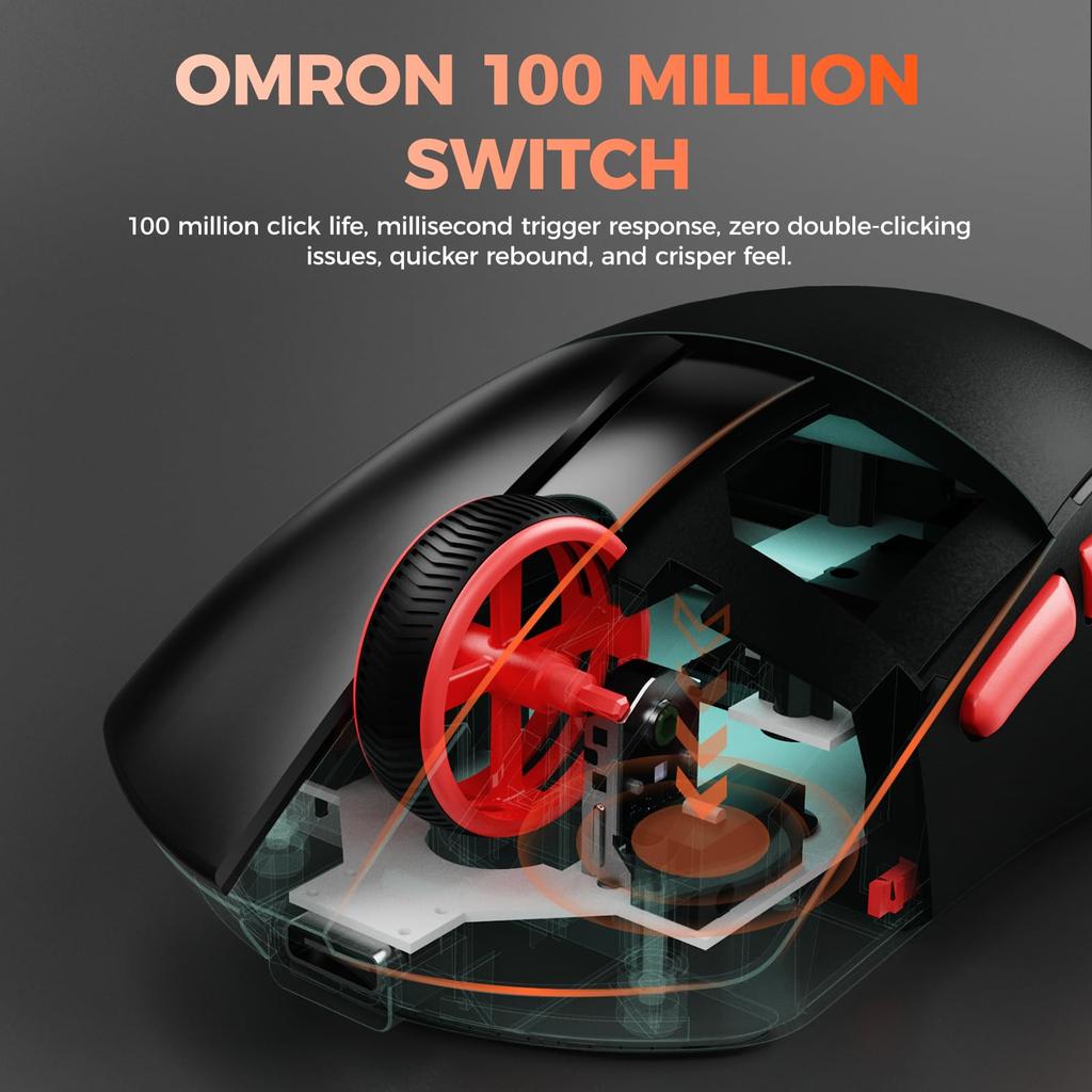 DAREU A950WING Gaming 8K Polling Equipped with an Advanced PAW3950 8000Hz Mouse, Ultra-Lightweight (35g), Wireless, Rate, 30,000 DPI, Sensor,