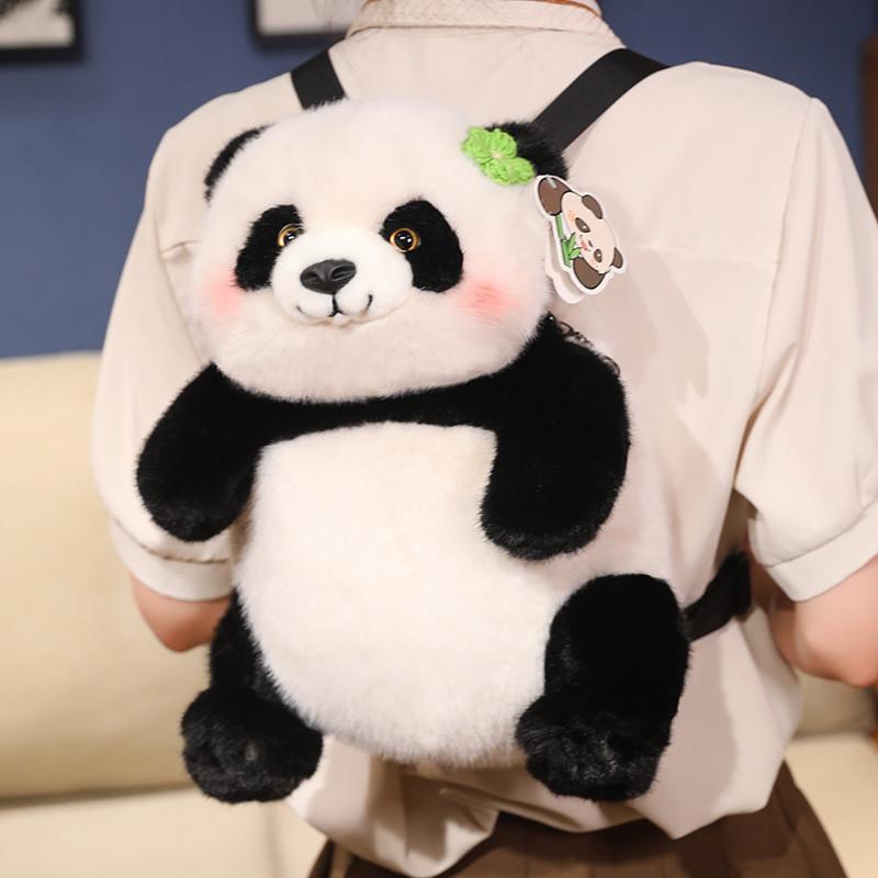 Panda Plush Toy Cartoon Child Bedroom Decoration Scene Doll Raccoon Backpack