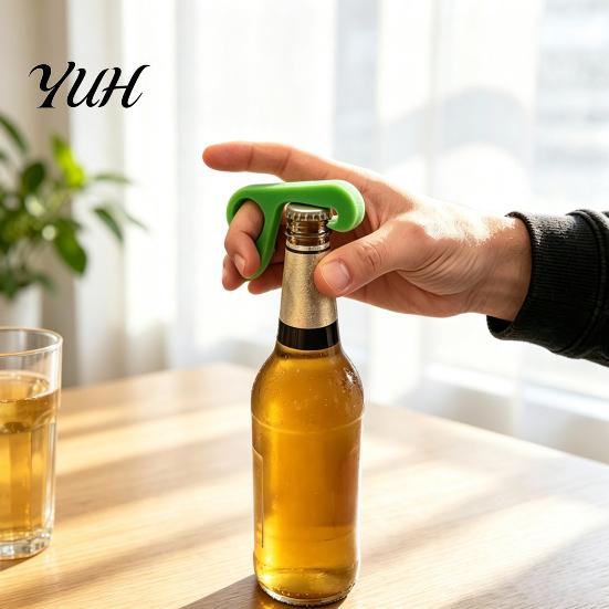 Finger Ring Bottle Opener 3D Printed Opener, Compact Portable Beer One-Handed Soda Cap Remover, Heavy Duty Tool Ergonomic Jar Lid Remover for Kitchen