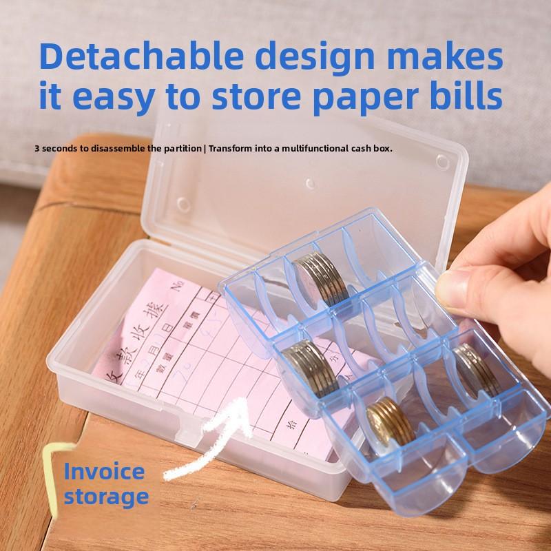 1pcs Multifunctional Coin Storage Box With Blue Or Gray Inner Case For Collectible Coin Organization Home Office Accessory