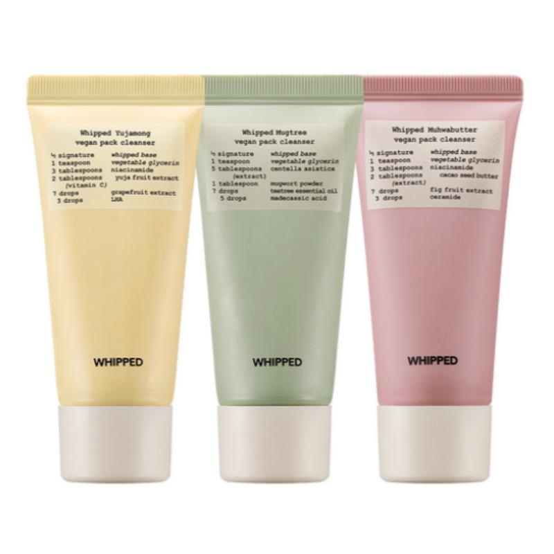 WHIPPED Веганский набор для очищения кожи 25 г × 3 (Mugtree + Масло Ши + Юдзамон)