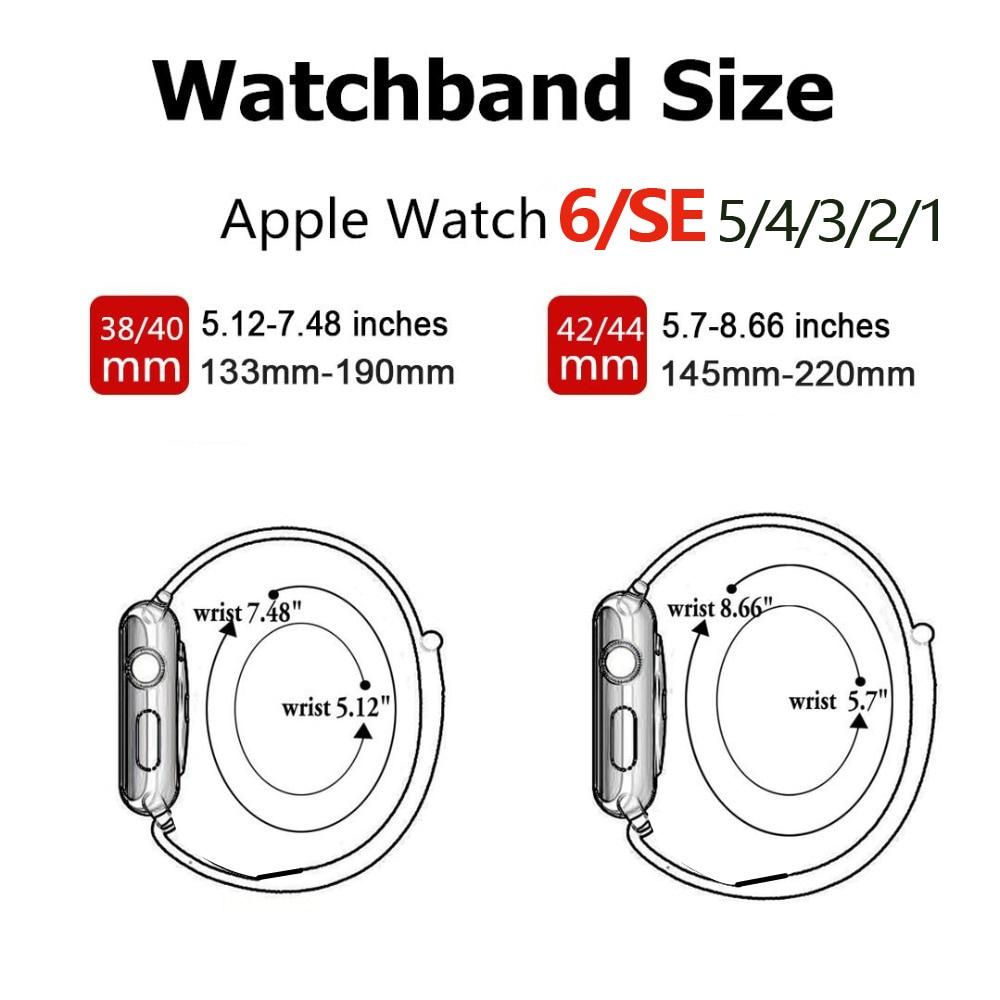 Нейлоновый ремешок для Apple, ремешок для часов 44 мм, 40 мм, 42 мм, 38 мм, браслет для умных часов, ремень, спортивный браслет-петля, iWatch series 3, 4, 5, 6, se, ремешок