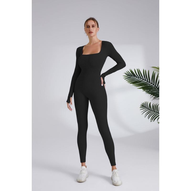Зимний длинный цельный костюм для йоги для женщин, быстросохнущий, для бега, фитнеса, цельные штаны для йоги с длинным рукавом