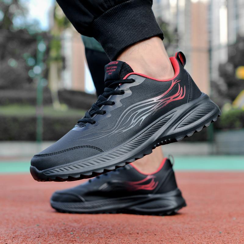Водонепроницаемая кожаная поверхность Мужские кроссовки для бега Весна Осень Повседневные Легкие Амортизирующие Универсальные Спортивные Кроссовки