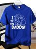 Unisexs Tee Dad And Baby Elephant Love Text Print Cotton Short Sleeve Male Casual Streetwear Outdoor Daily Basic Fashion Top