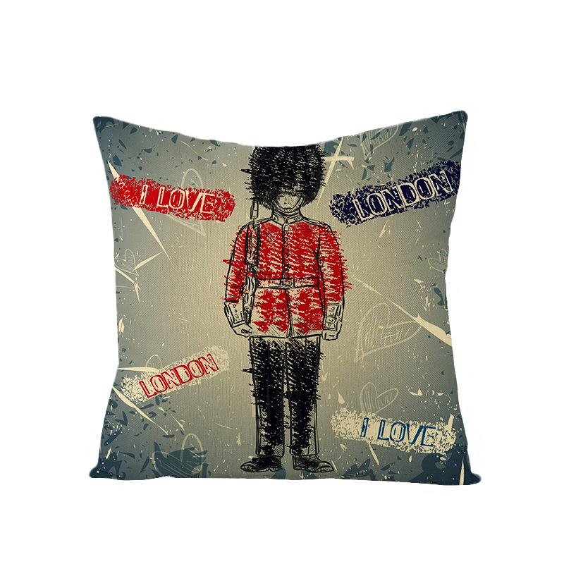 Nordic British Style Printed Throw Pillow Covers Polyester Sofa Cushion Cover For Home Use Living Room And Bedroom Headboard