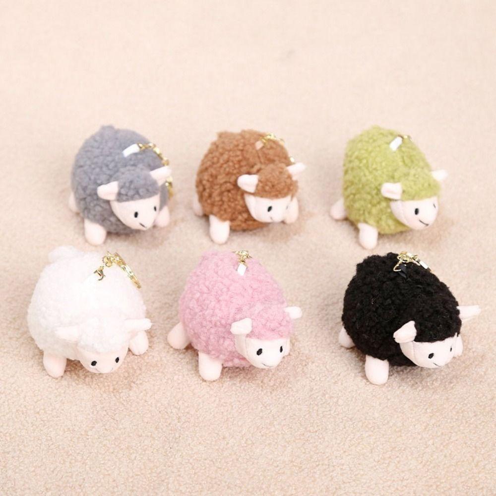 Lifelike Lamb Plush Keychain Plush Chubby Lamb Plush Toy Stuffed Animal Keyring  Bag Decoration