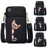 Забавный принт серии кошек Мини-сумка для мобильного телефона Женская Мужская вертикальная сумка для любителей животных Модная сумка на плечо для подростков в стиле Харадзюку с котенком