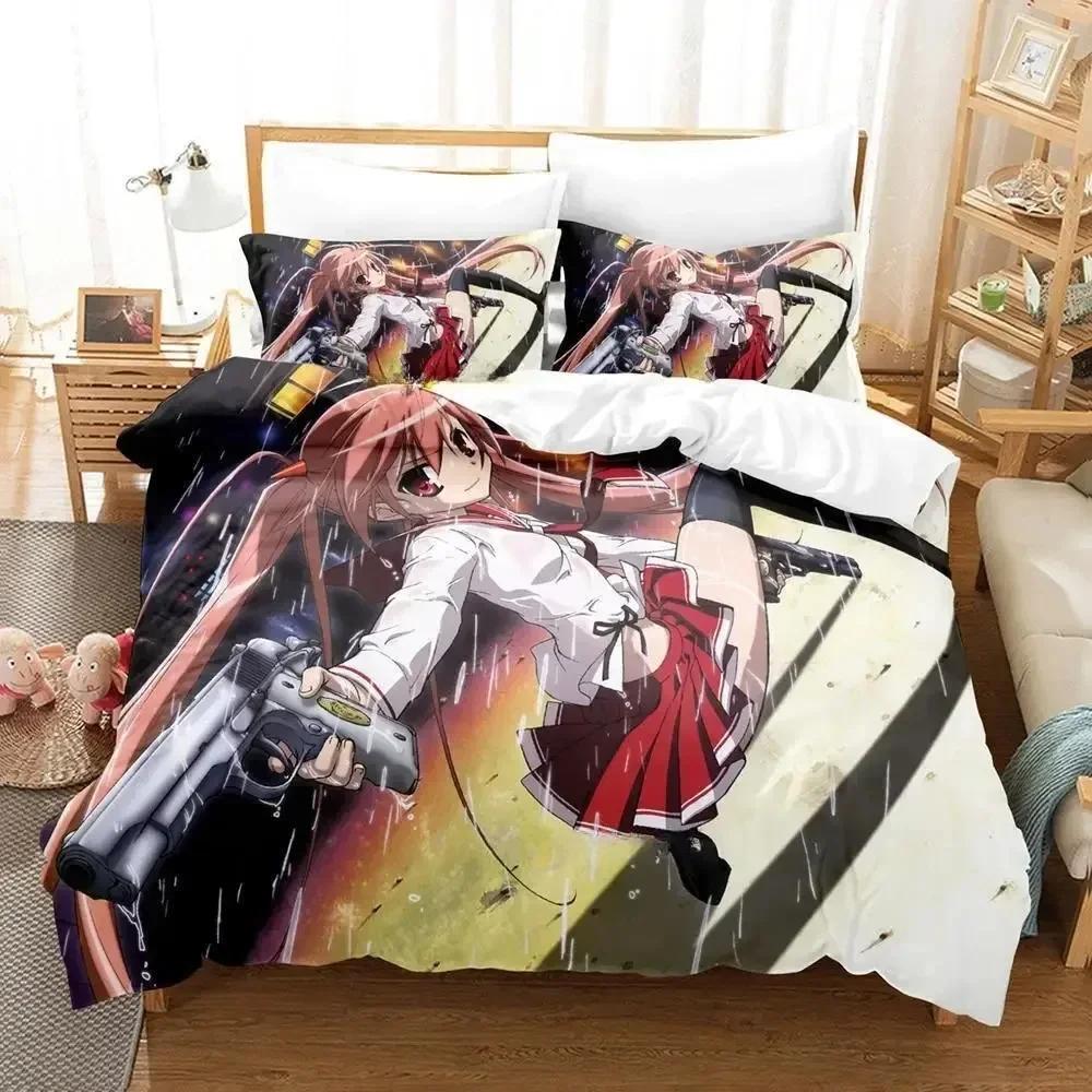 New Aria The Scarlet Ammo Bedding Set Cartoon Anime Three-Piece Set Adult Kid Bedroom Duvet Cover Sets 3D Print Kawaii Anime