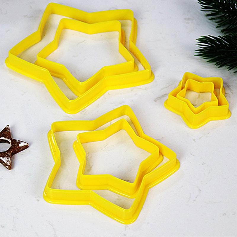 6 шт./компл., форма для выпечки помадки для печенья в форме рождественской елки, форма для печенья в форме цветка/сердца/звезд, формы для украшения торта, формы для выпечки