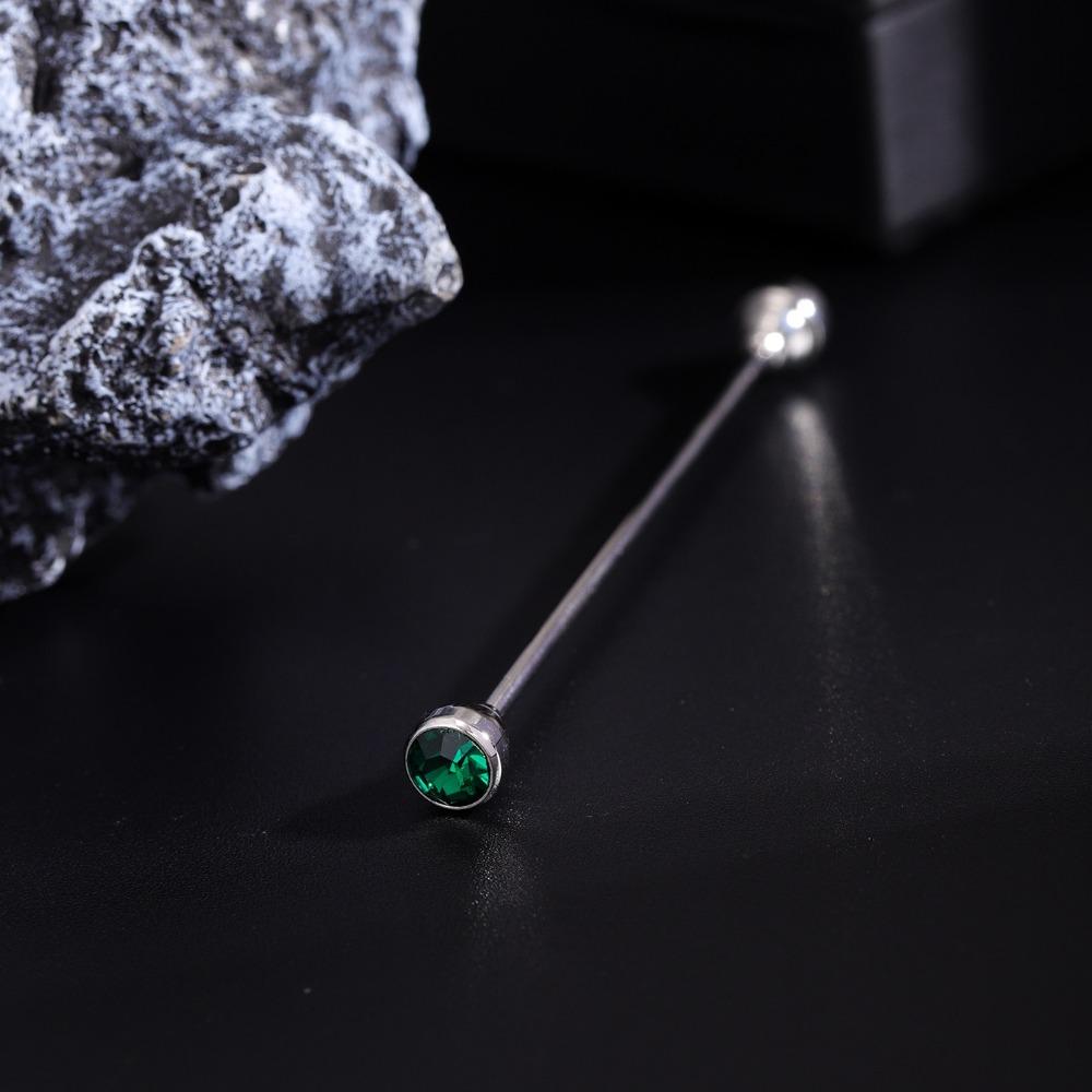 Detachable Crystal Tie Collar Needle Spiral Buckle Neckline Pin Shirt Collar Pin Banquet