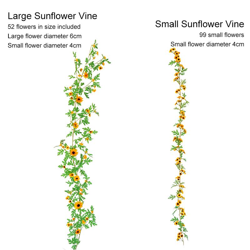 Яркая реалистичная пасторальная композиция из искусственных цветов, лозы, подсолнухов, гирлянда из шелка