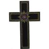 Wooden Wall Cross 'Eternity': Handpainted Mangowood Plaque, Large, Black