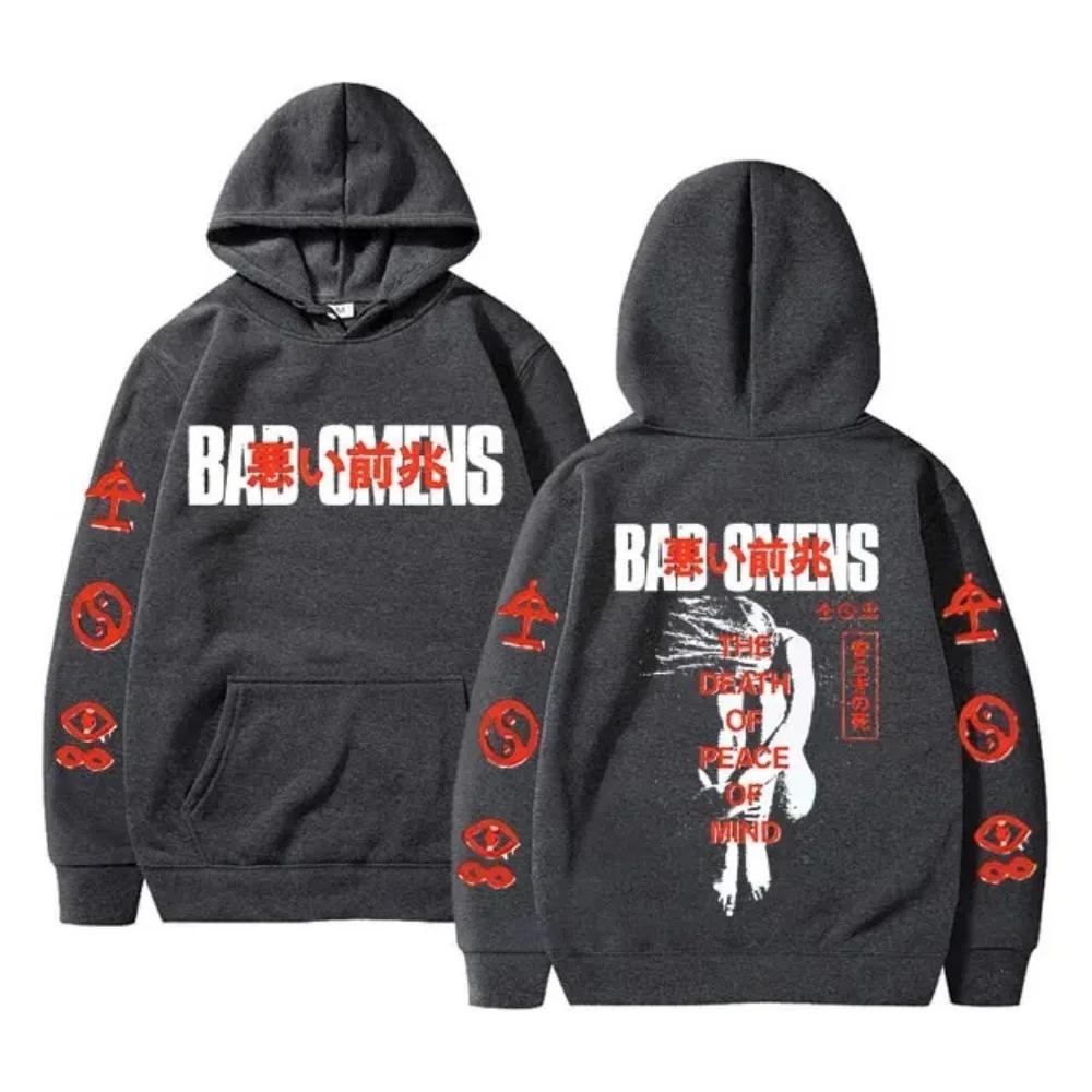 Bad Omens Band Tour Американская музыка Принт Худи Смерть Разума Графика Скелета Толстовки Рок Готика Свитшоты