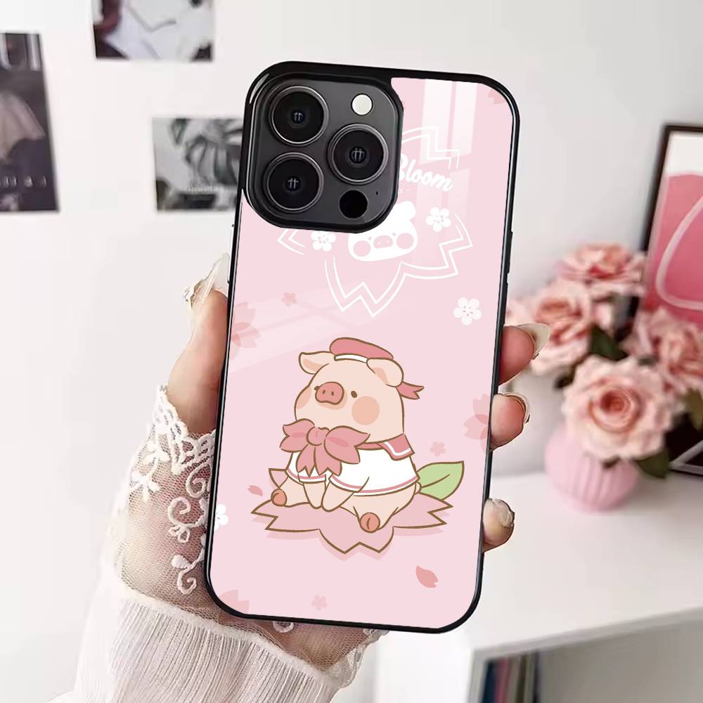 Cartoon L-Lulu Pig Phone Case For iPhone 17,16,15,14,13,12,Plus,Pro,Max for Magsafe Magnetic Wireless Charging