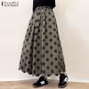 Женские повседневные свободные юбки с эластичным поясом и принтом в горошек