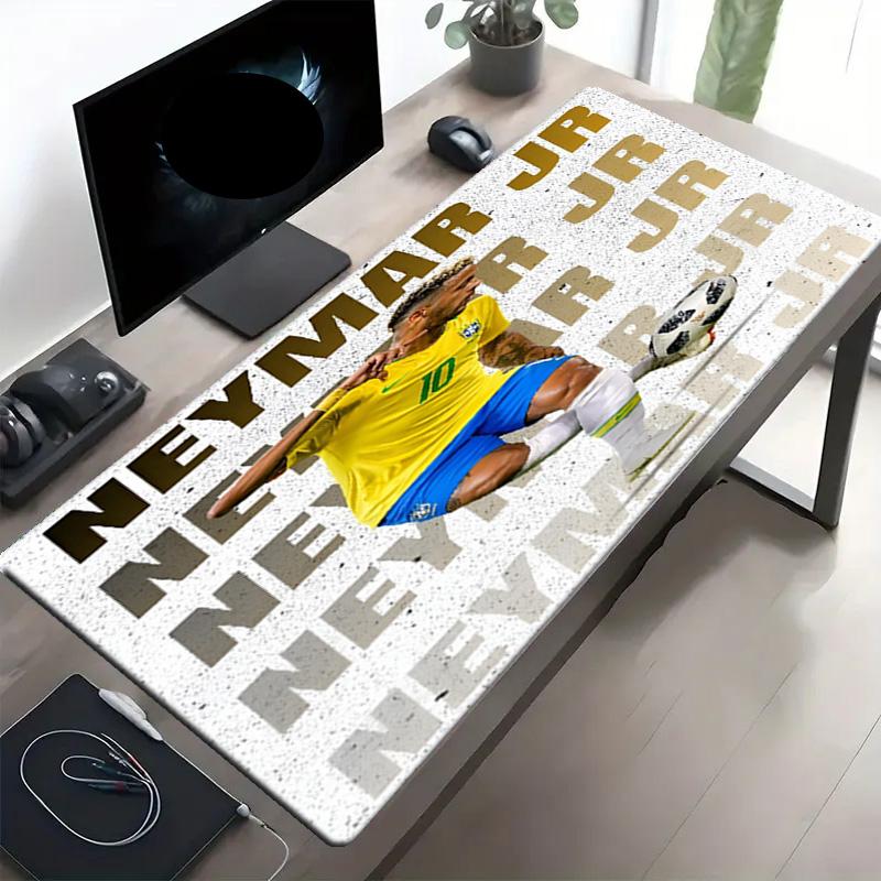 Neymar Jr Print Mouse Pad, Anti‑Slip Desktop keyboard Mat, for PC Laptop Gaming Working Daily Use, Cool Festival Surprise Gift