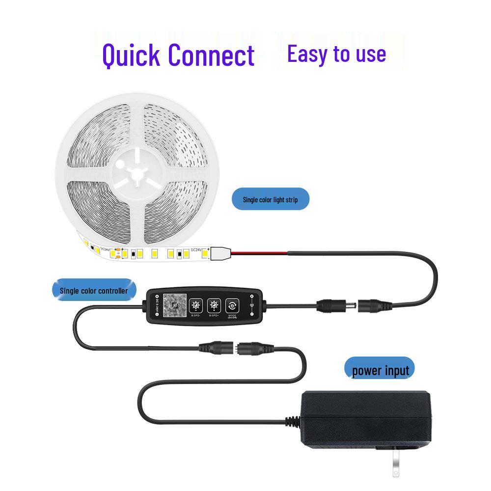 Монохромный контроллер светодиодной ленты с беспроводным Bluetooth-таймером и 11-кнопочным пультом-диммером