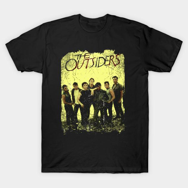 Men Black Print T-shirt Greasers Unite Embrace The Rebel Spirit And Fight For Survival Of Outsiders' Characters No-Cut Heat Transfer Print Cotton Tsh